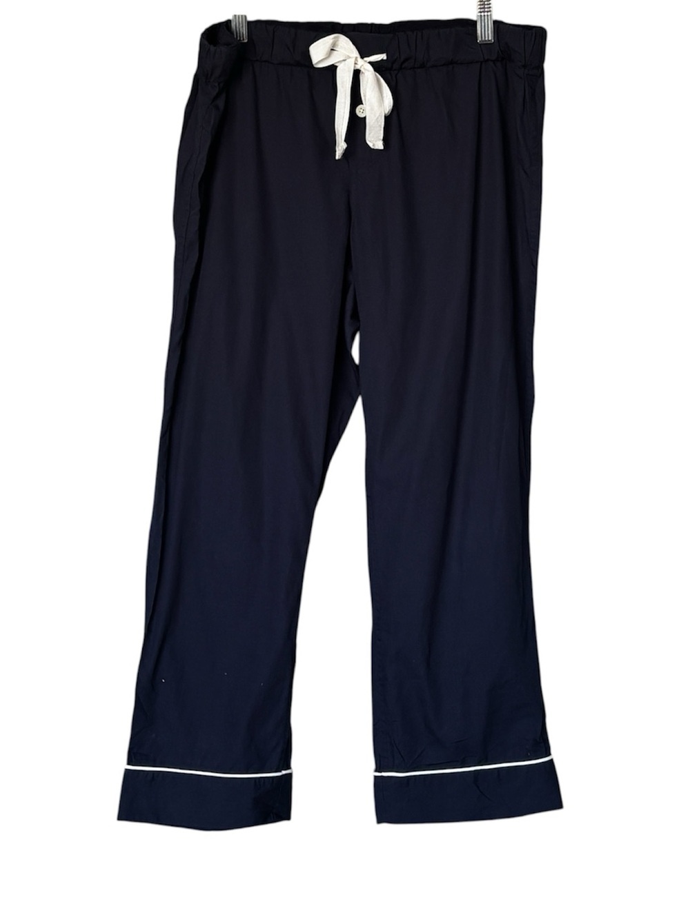 J.Crew Navy Cotton Pajama Set - Short Sleeve Top & Full Length Pants - Size S - Picture 8 of 12